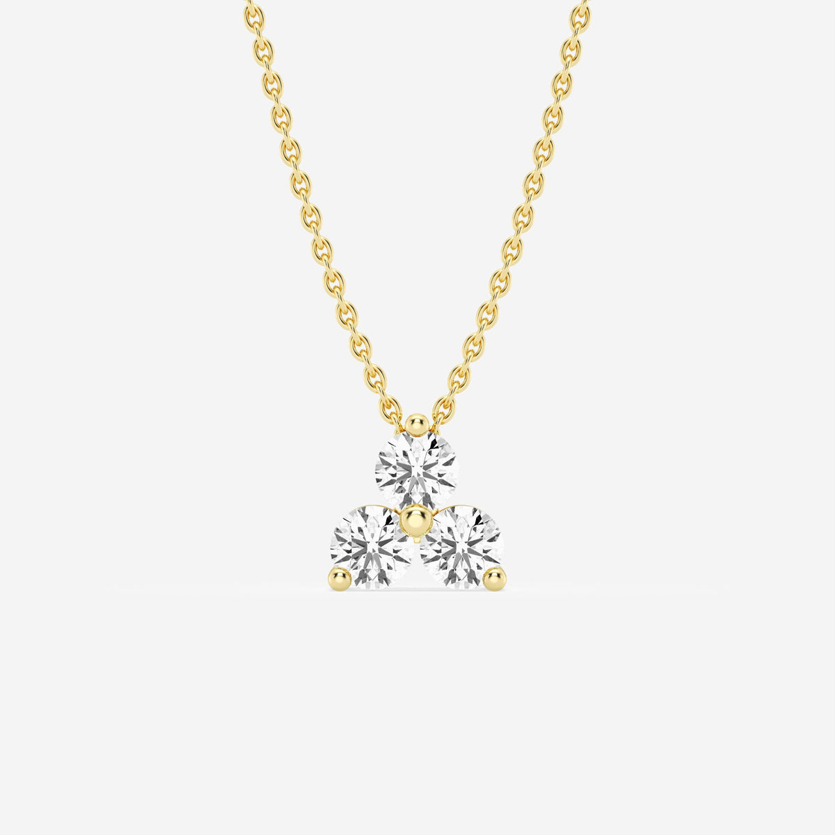 Shared 2-Prong Three Stone Slider Pendant