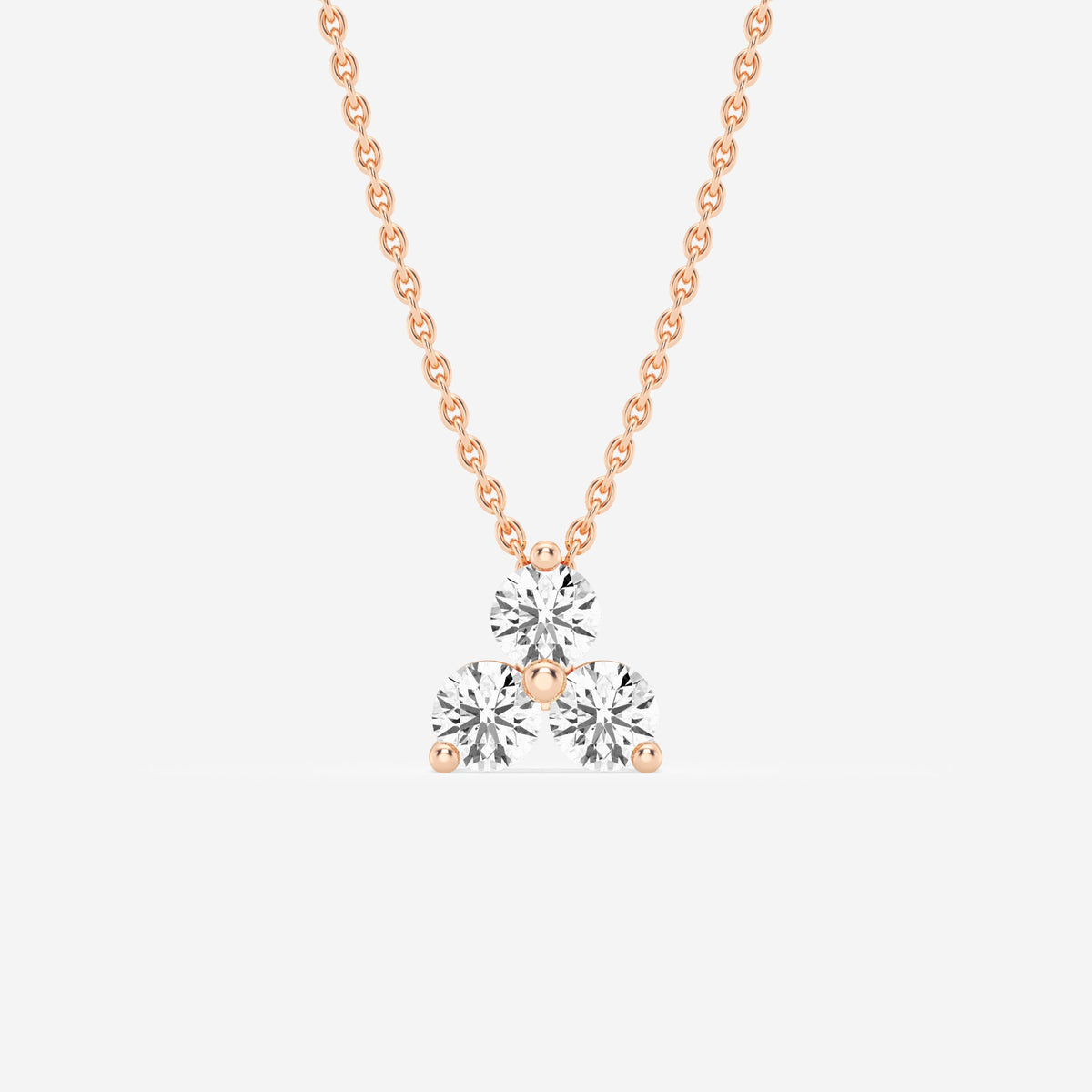Shared 2-Prong Three Stone Slider Pendant