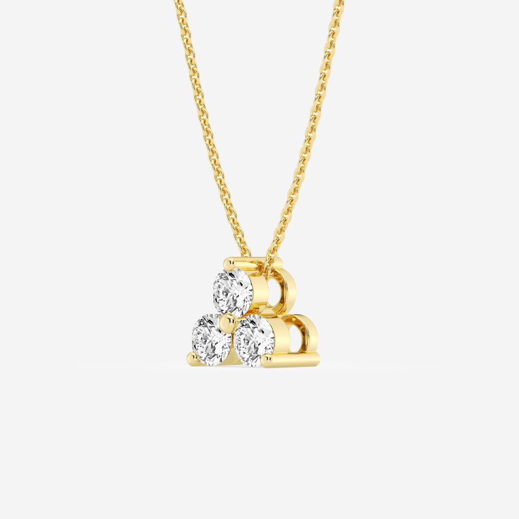Shared 2-Prong Three Stone Slider Pendant