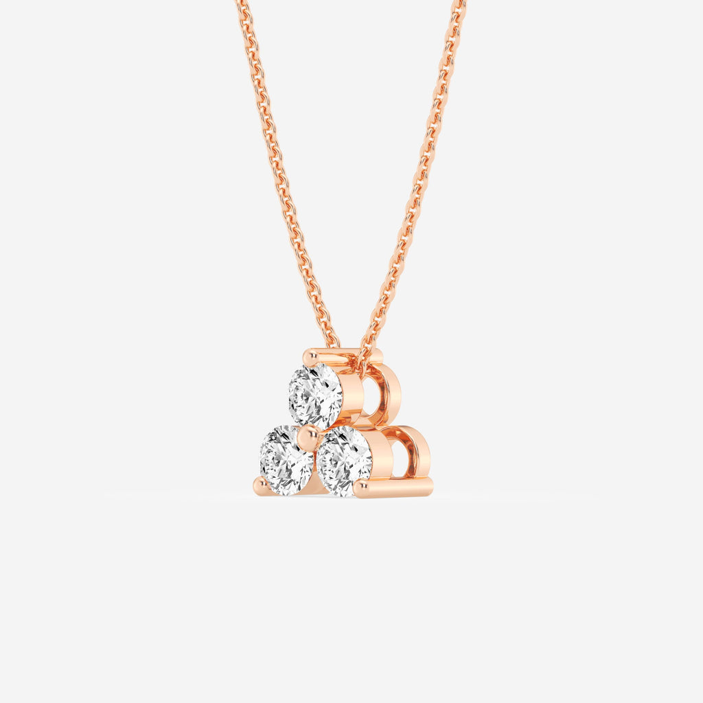 Shared 2-Prong Three Stone Slider Pendant