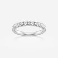 French / Fishtail Pave Stackable Ring Wedding Band