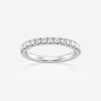 French / Fishtail Pave Stackable Ring Wedding Band