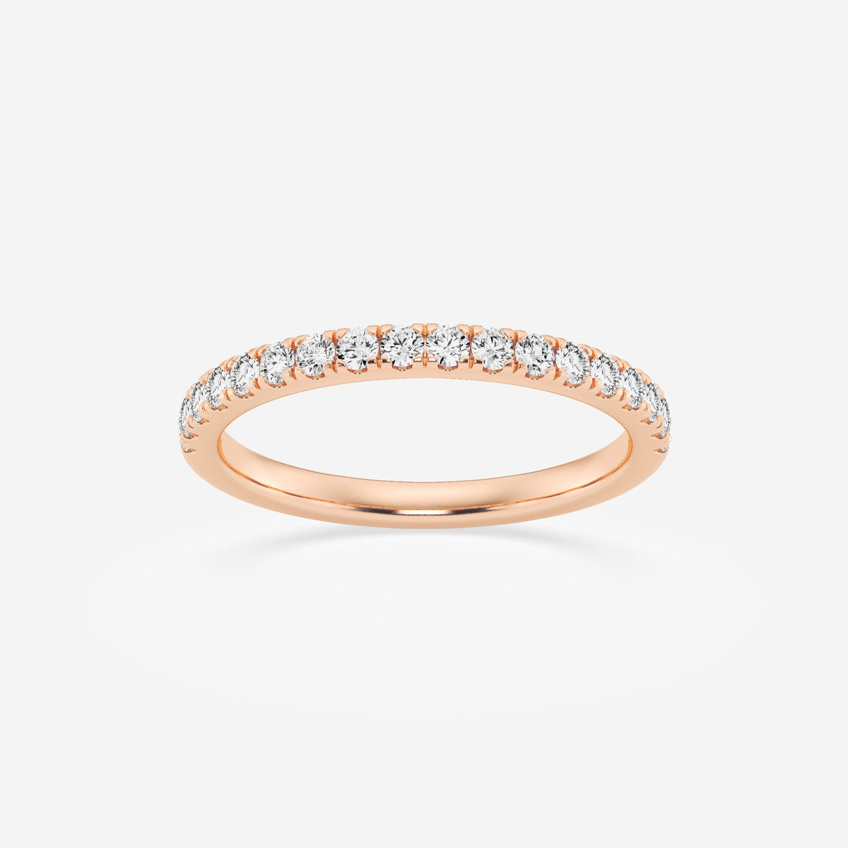 Micro-Pave Stackable Ring Wedding Band in 14K Rose Gold
