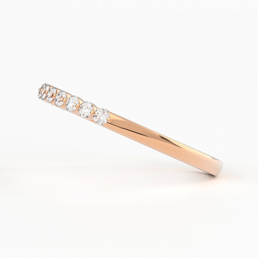Micro-Pave Stackable Ring Wedding Band