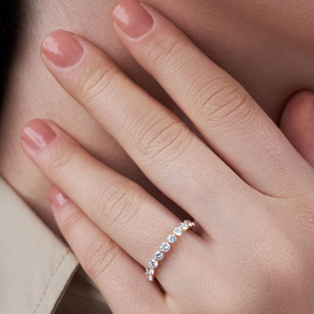 Micro-Pave Stackable Ring Wedding Band