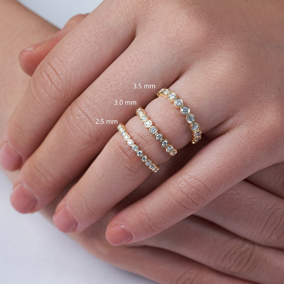 Full Bezel Stackable Ring Wedding Band