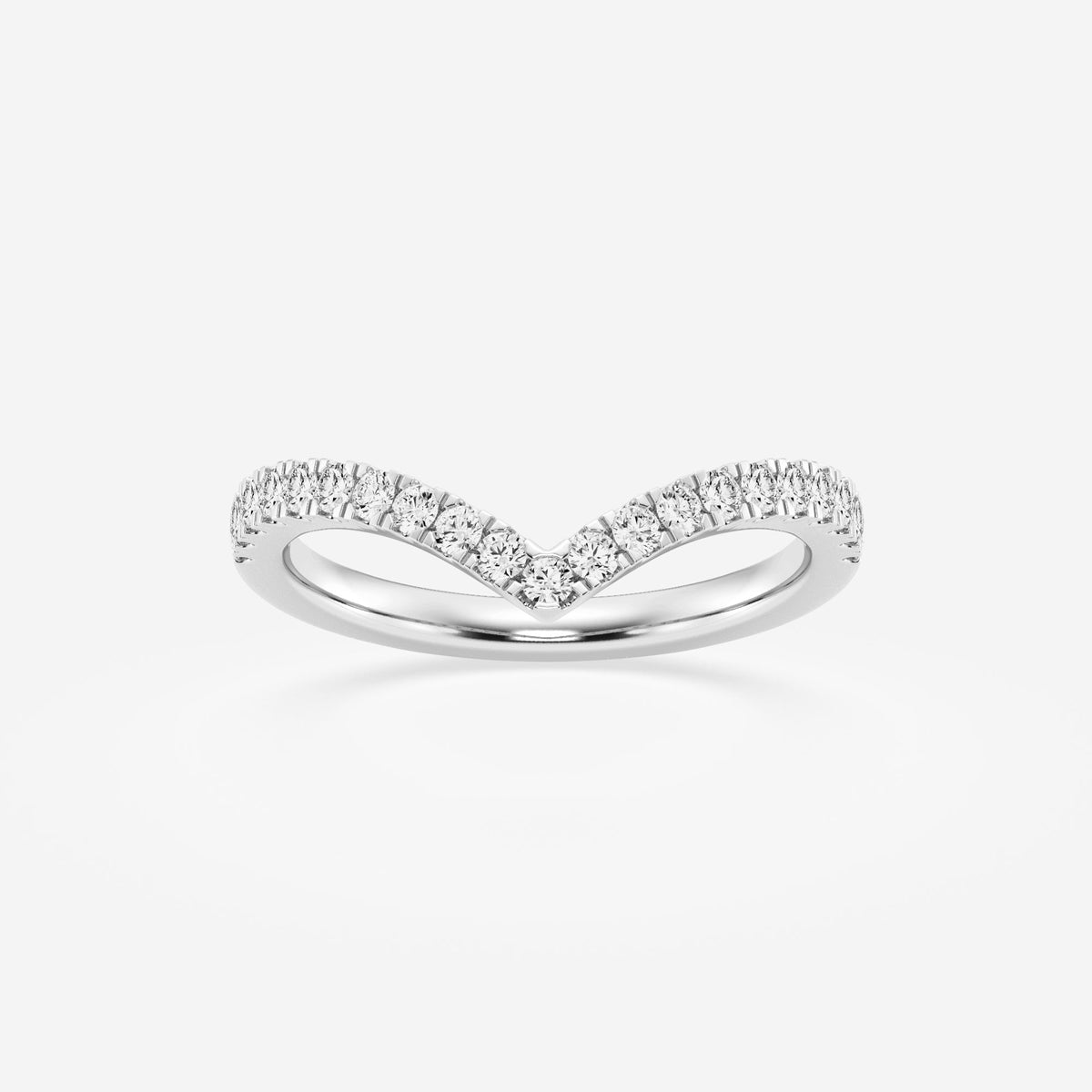 Micro-Pave Curved Ring Wedding Band