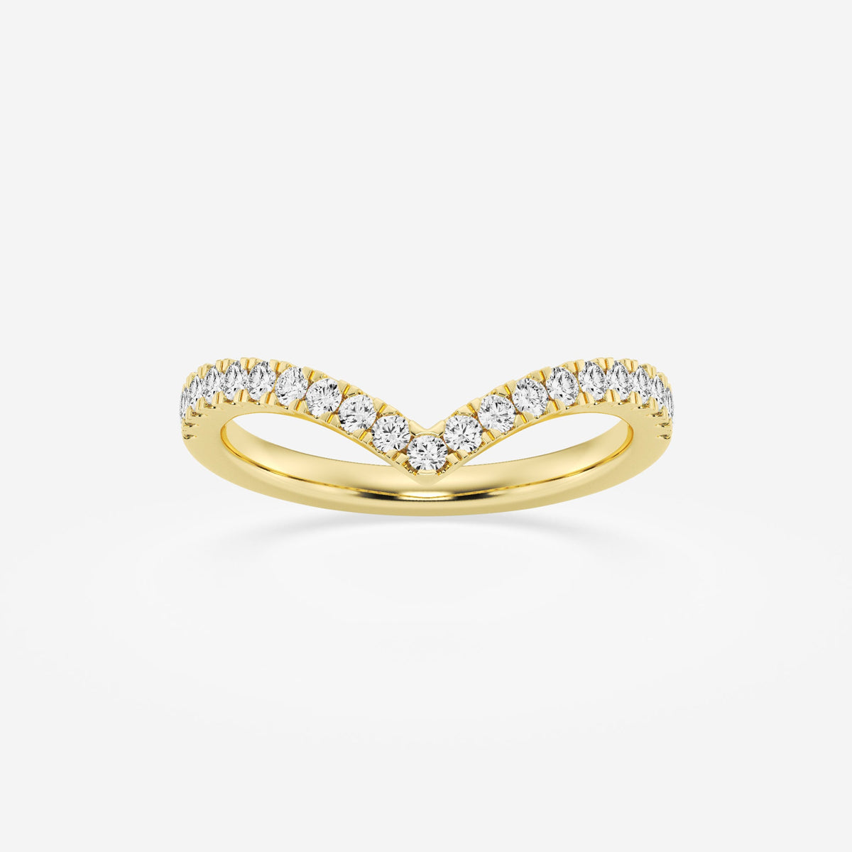 Micro-Pave Curved Ring Wedding Band