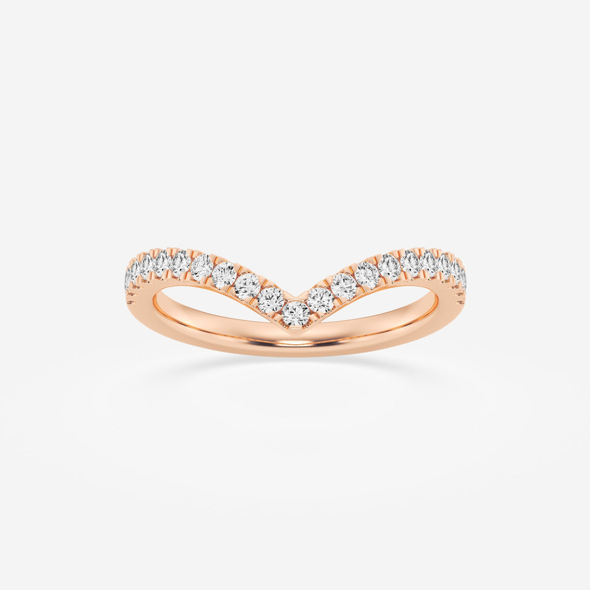 Micro-Pave Curved Ring Wedding Band