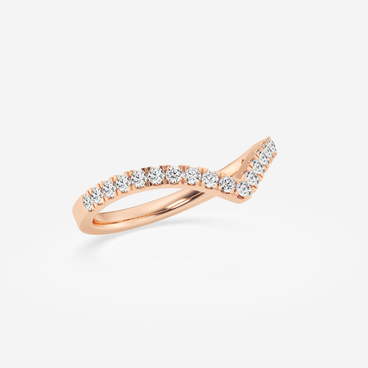 Micro-Pave Curved Ring Wedding Band