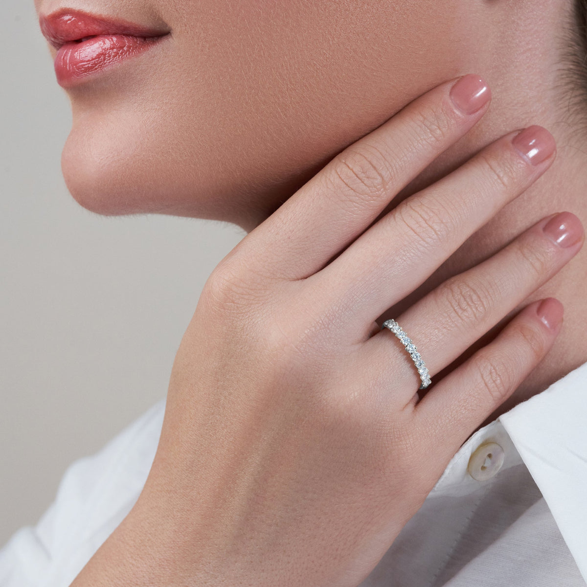 2-Prong Stackable Ring Wedding Band