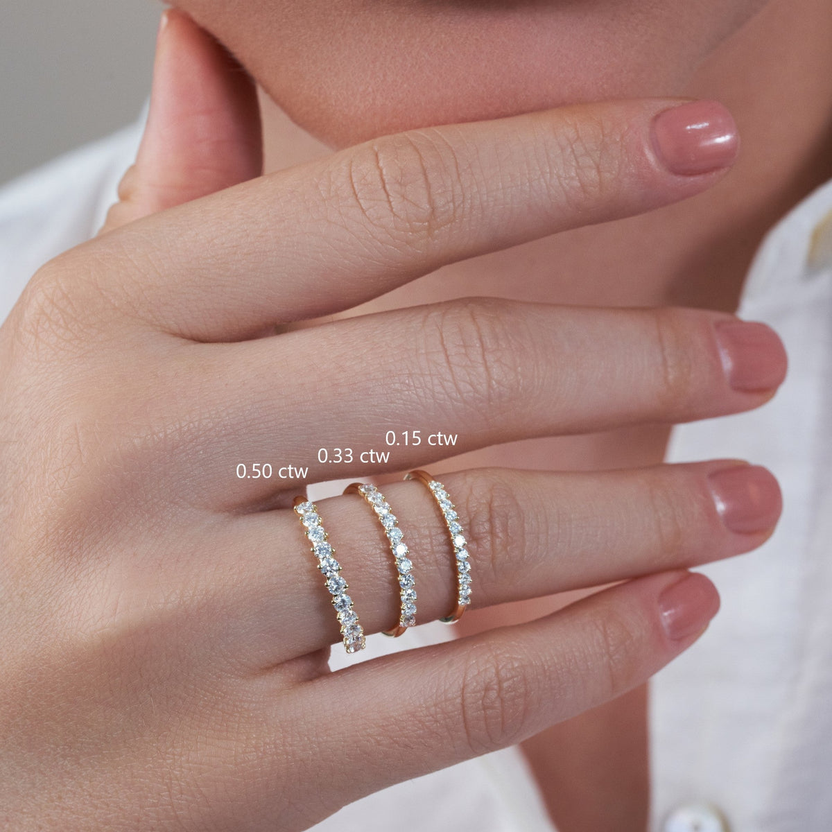 2-Prong Stackable Ring Wedding Band