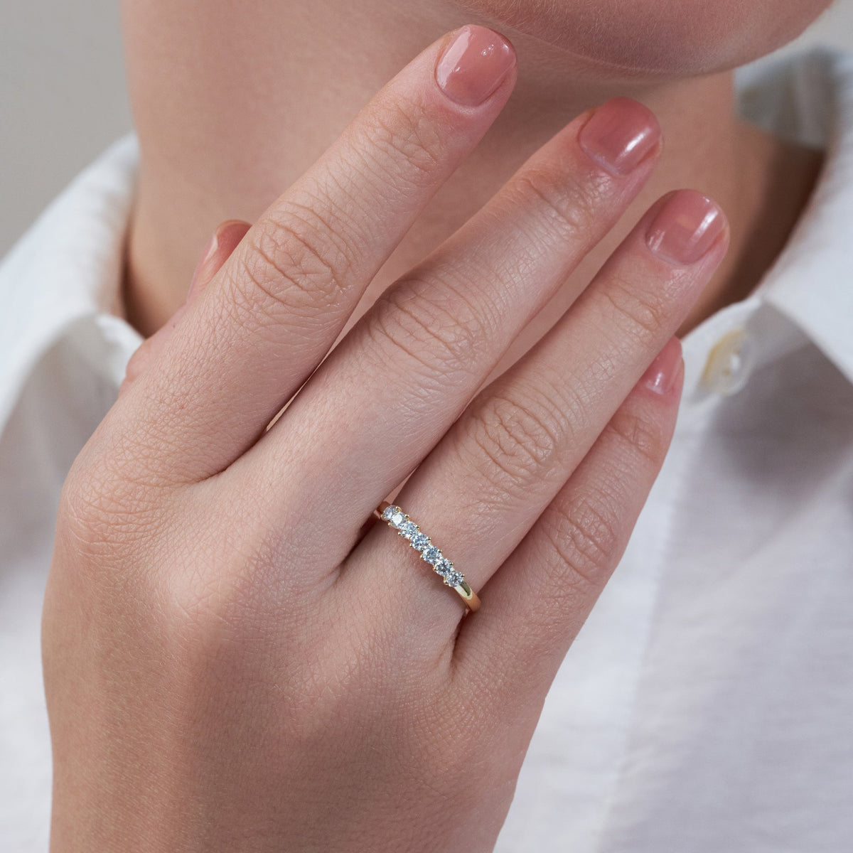 2-Prong Stackable Ring Wedding Band