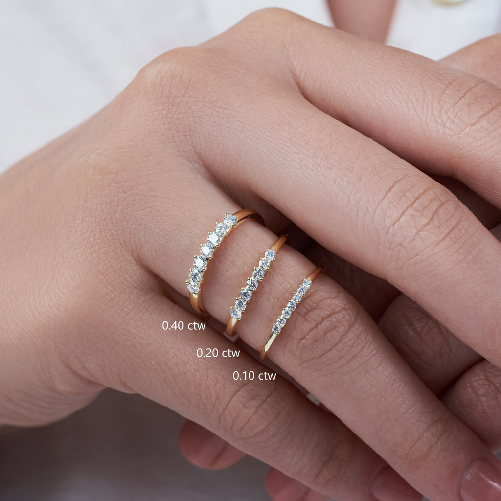 2-Prong Stackable Ring Wedding Band