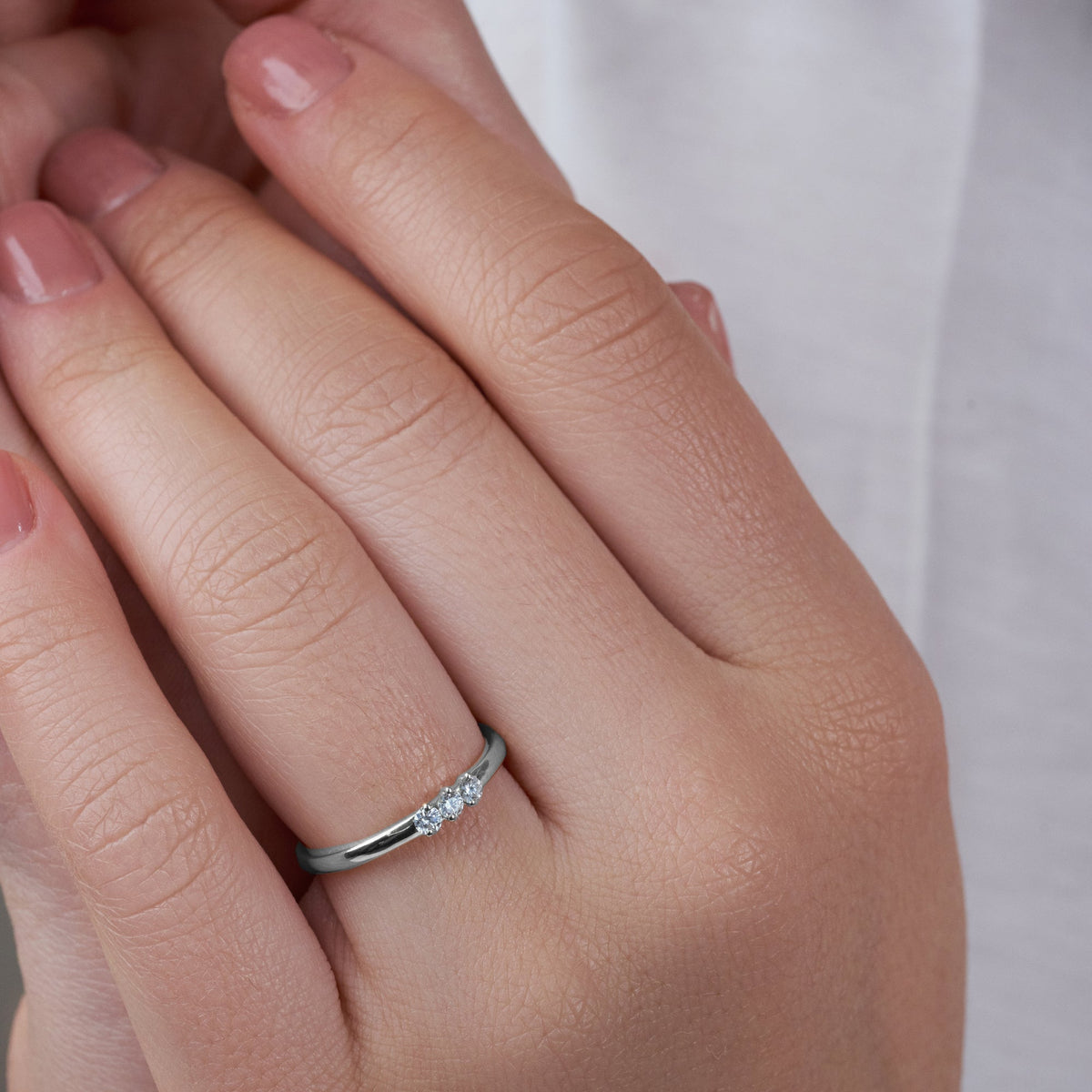 2-Prong Stackable Ring Wedding Band