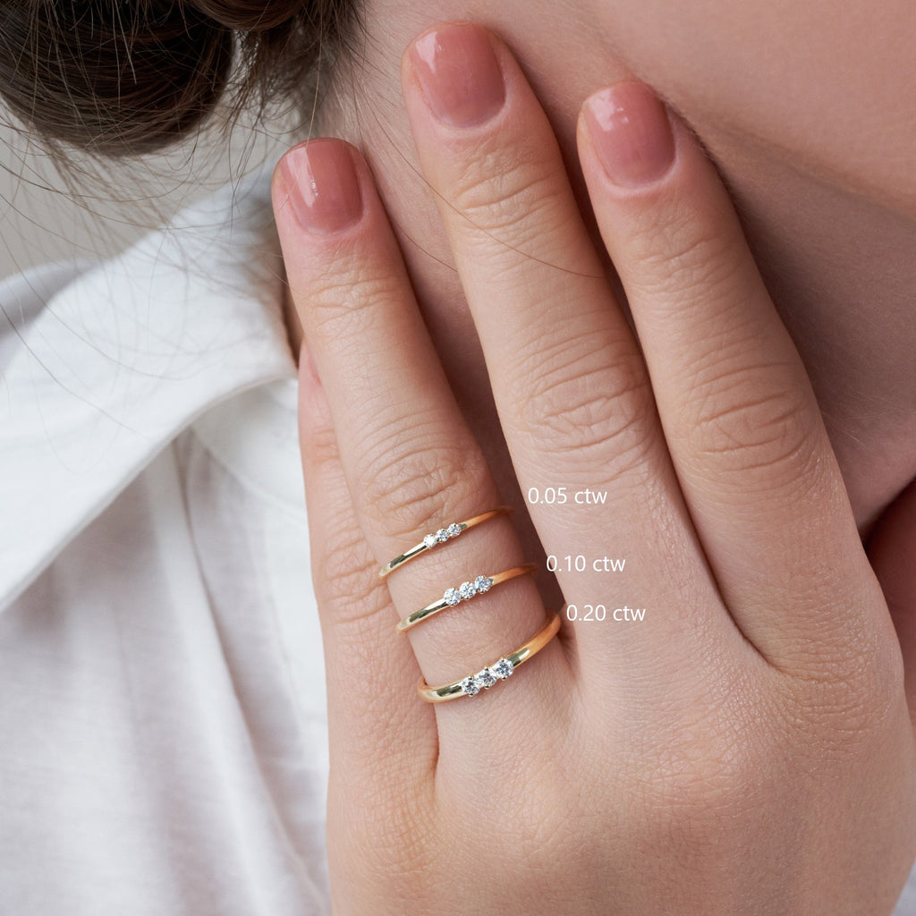 2-Prong Stackable Ring Wedding Band