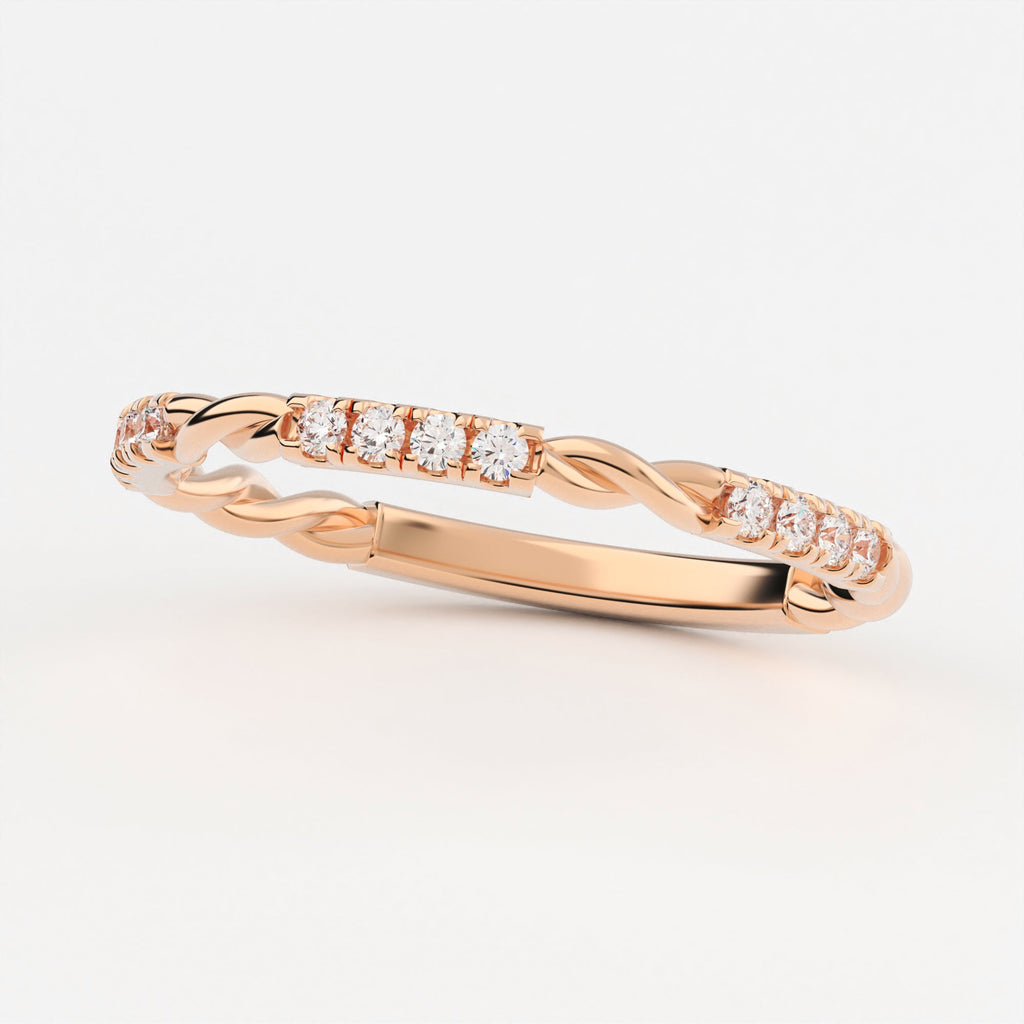 2-Prong Twist-Rope Stackable Ring Wedding Band