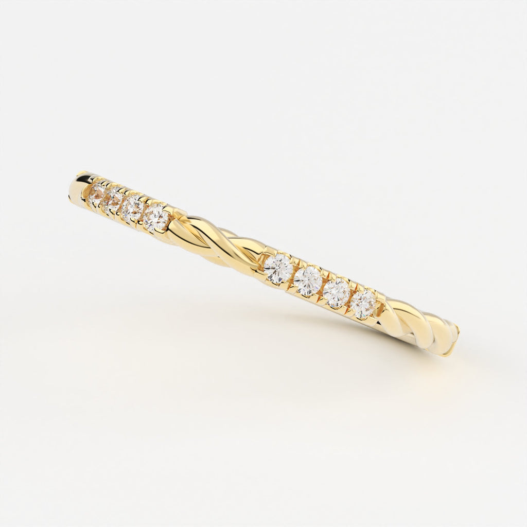 2-Prong Twist-Rope Stackable Ring Wedding Band