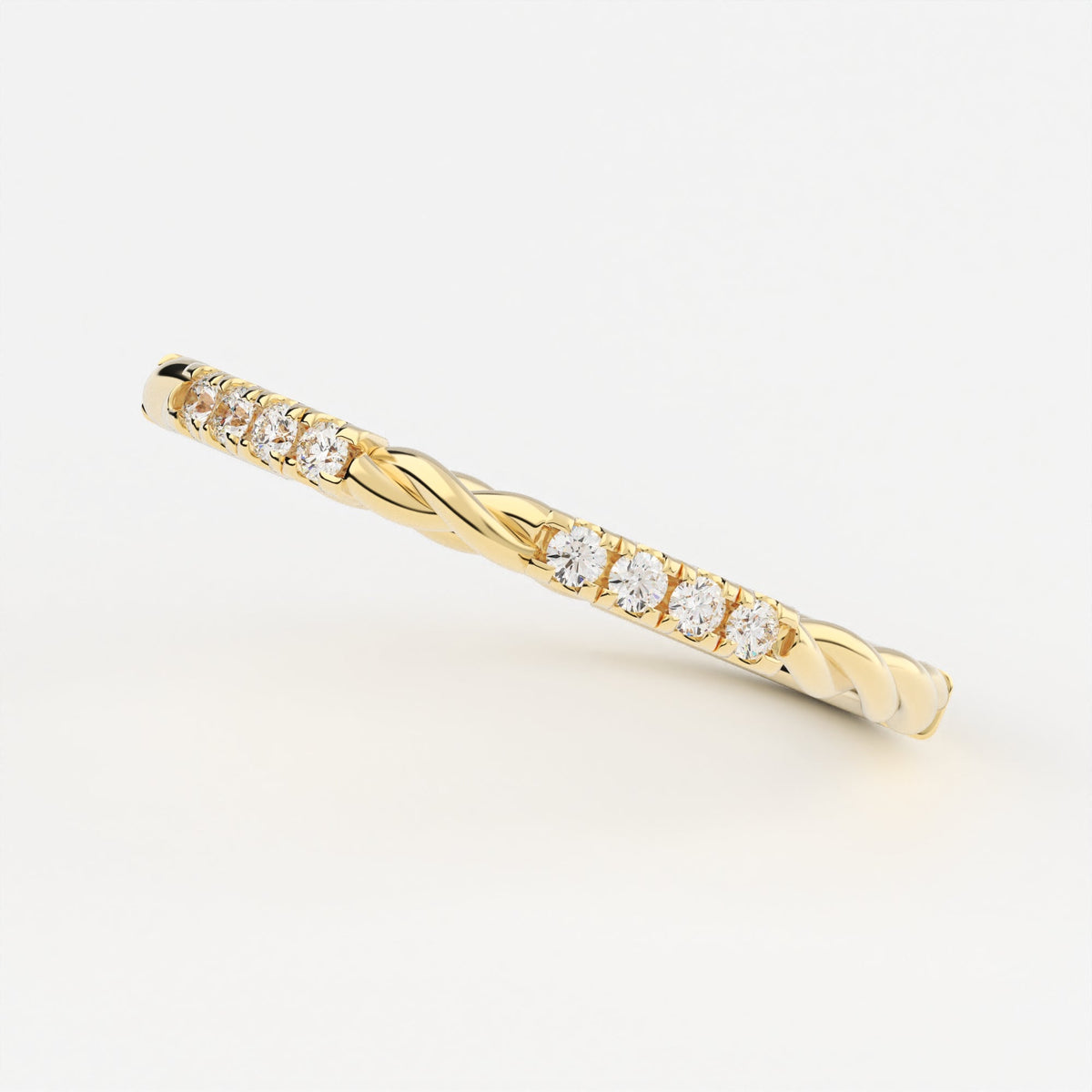 2-Prong Twist-Rope Stackable Ring Wedding Band