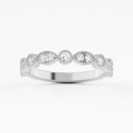 Marquise And Round Bezel Lab Grown Diamond stackable Ring