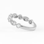 Marquise And Round Bezel Lab Grown Diamond stackable Ring