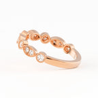 Marquise And Round Bezel Lab Grown Diamond stackable Ring