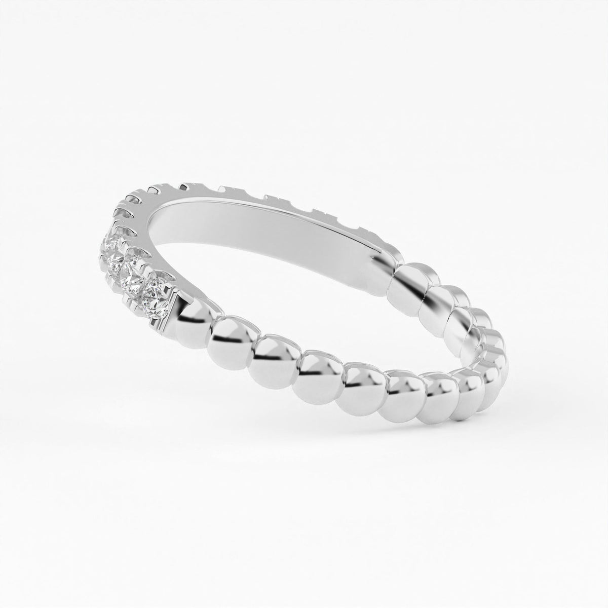 Bead Stacking Lab Grown Diamond Ring