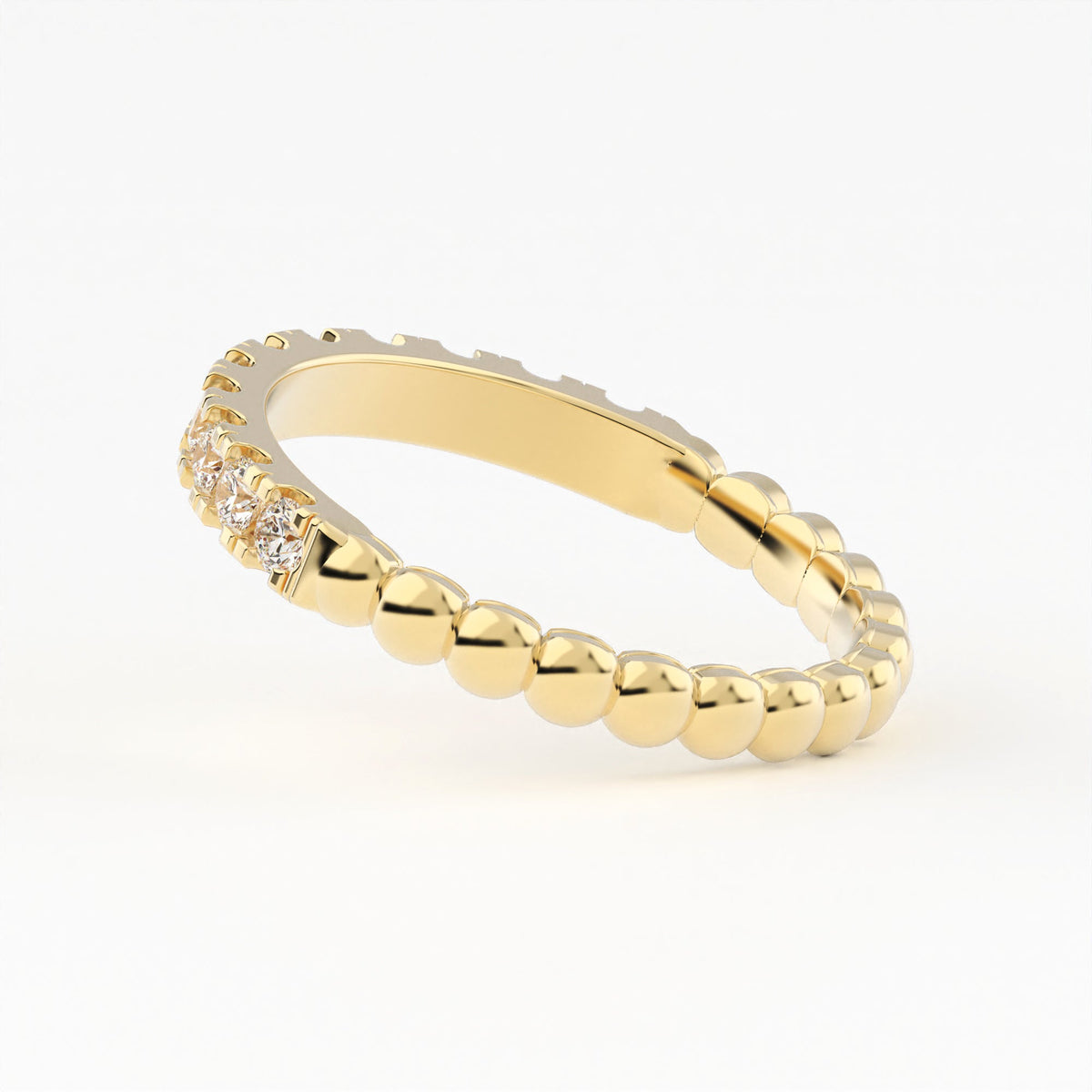 Bead Stacking Lab Grown Diamond Ring