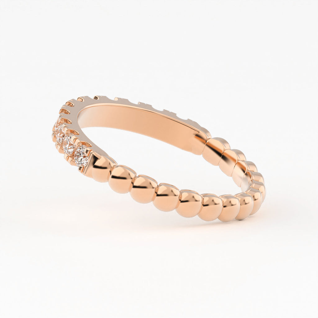 Bead Stacking Lab Grown Diamond Ring