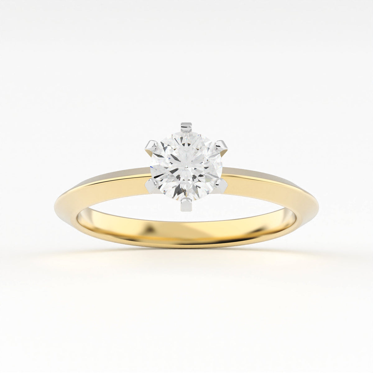 2mm Knife Edge 6 Prong Solitaire Engagement Ring