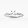 Petite Flush Pave Lab Grown Diamond Engagement Ring