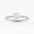 Petite Scallop Pave Lab Grown Diamond Engagement RIng
