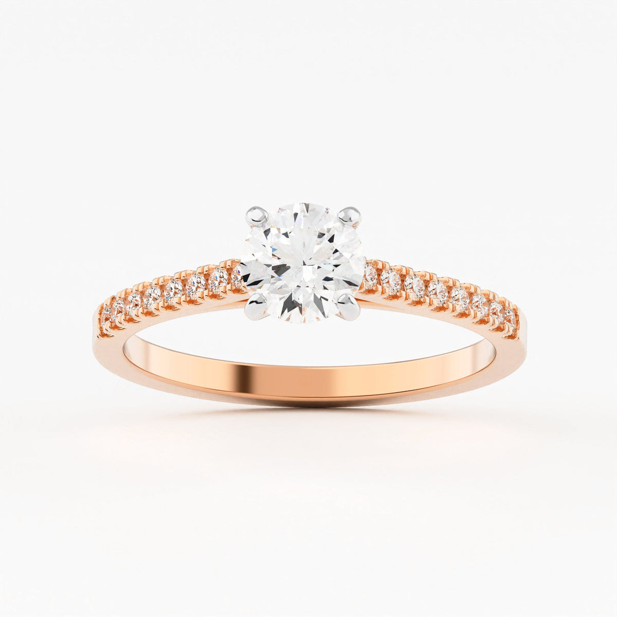 Petite Pave Cathedral  Engagement Ring