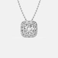 4-Prong & Pave Rounded Square Halo Pendant