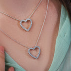 Micro Pave Sideways Heart Charm Slider Pendant