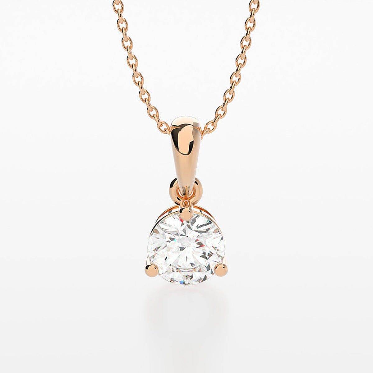3-Prong Martini Solitaire Pendant