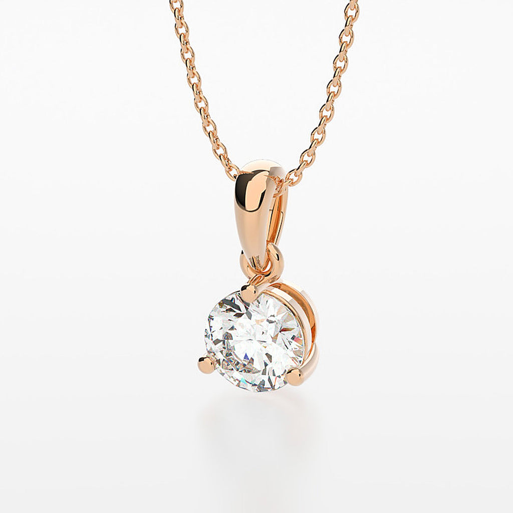 3-Prong Martini Solitaire Pendant