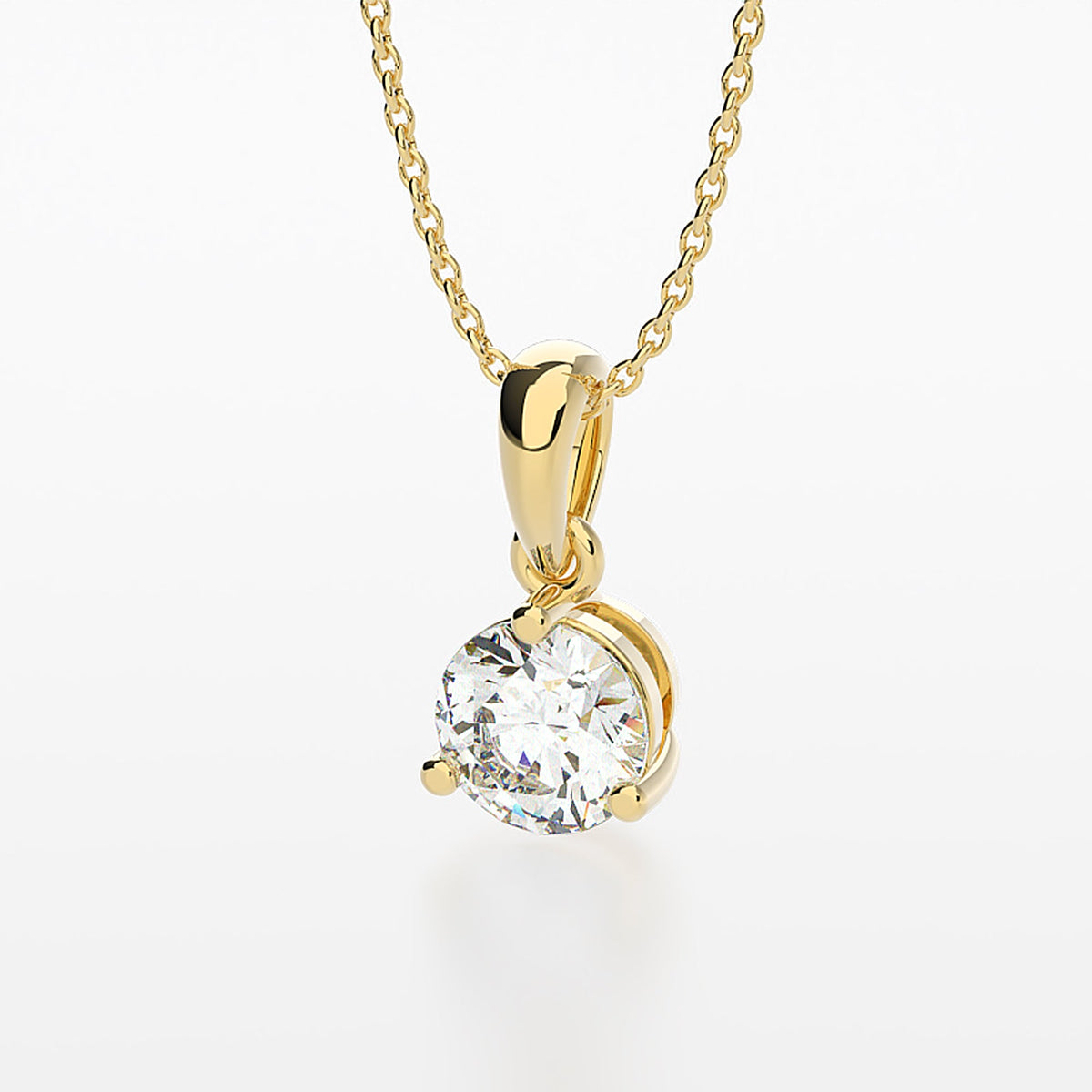 3-Prong Martini Solitaire Pendant