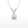 Round Brilliant Cut Lab Grown Diamond 4-Prong Martini Solitaire Pendant