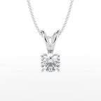 Round Brilliant Cut Lab Grown Diamond 4-Prong Martini Solitaire Pendant