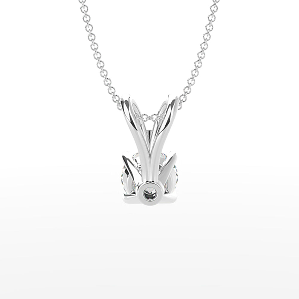 Round Brilliant Cut Lab Grown Diamond 4-Prong Martini Solitaire Pendant