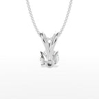 Round Brilliant Cut Lab Grown Diamond 4-Prong Martini Solitaire Pendant