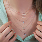 Round Brilliant Cut Lab Grown Diamond 4-Prong Martini Solitaire Pendant