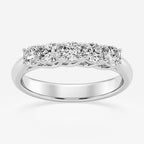 4-Prong Trellis Five-Stone Ring Wedding Band