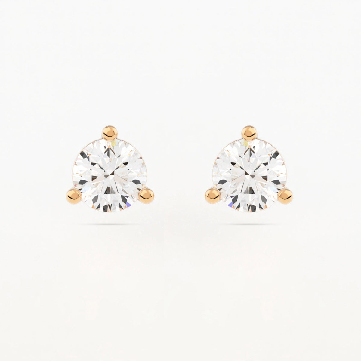 3-Prong Martini Stud Earrings w/ Pushback