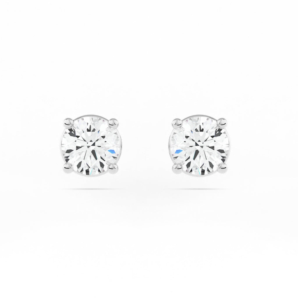 4-Prong Basket Stud Earrings w/ Pushback