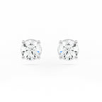 4-Prong Basket Stud Earrings w/ Pushback