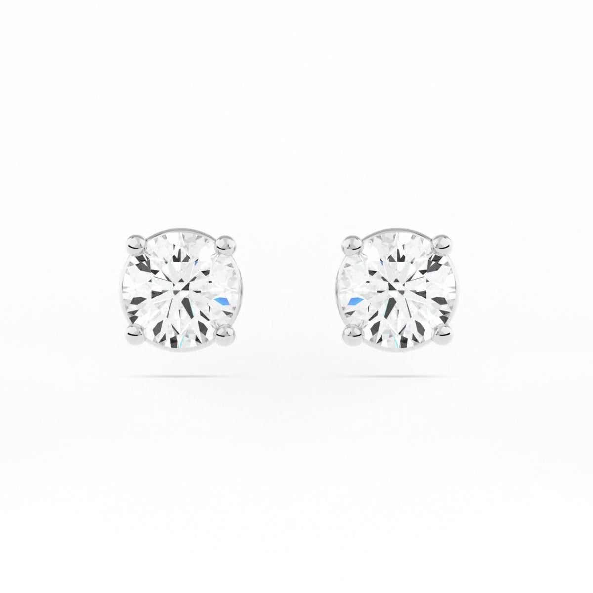 4-Prong Basket Stud Earrings w/ Pushback
