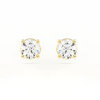 4-Prong Basket Stud Earrings w/ Pushback