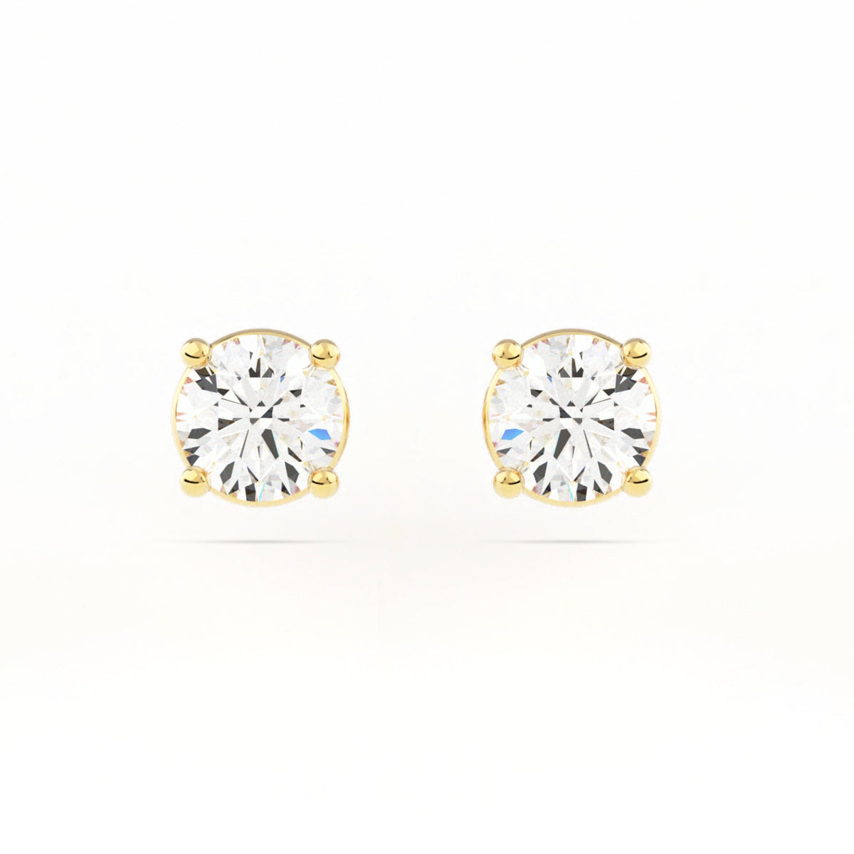 4-Prong Basket Stud Earrings w/ Pushback